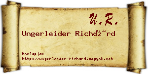 Ungerleider Richárd névjegykártya